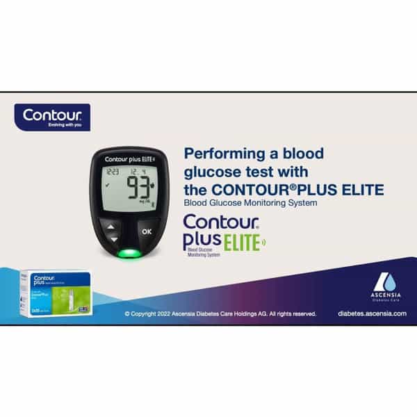 Contour Plus Elite | Blood Glucose Monitoring System | With Contour Plus 25 Test Strip Free