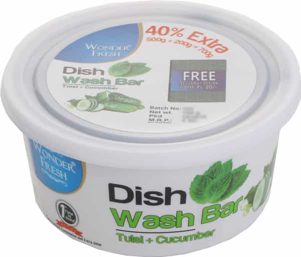 Wonder Fresh Dishwash Bar Tulsi + Cucmber 750Gm