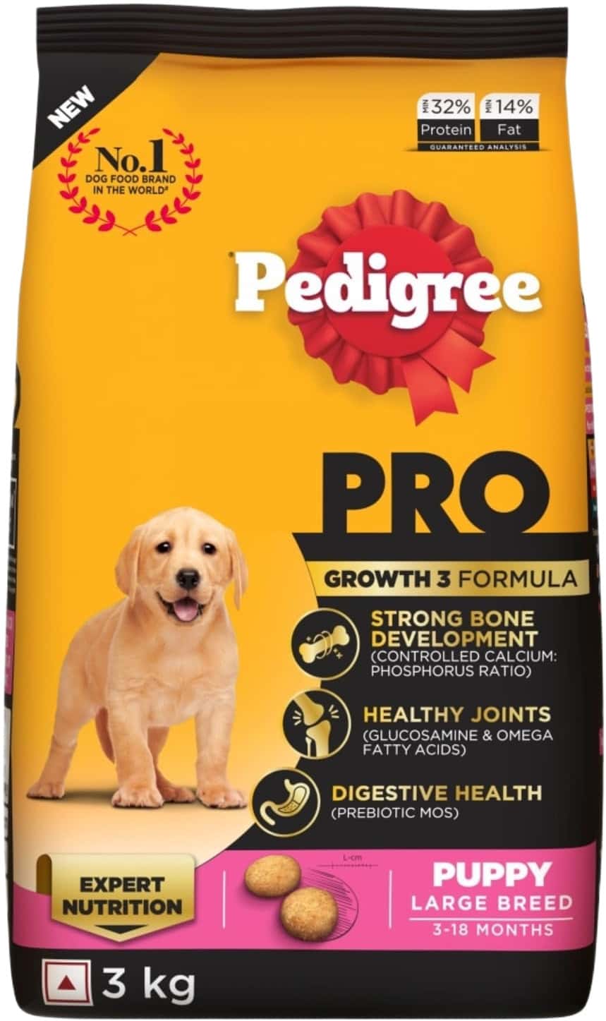 Pedigree Pro Puppy | Large Breed (3-18 Months) Dry Dog Food | 3 Kg Pack | Chicken
