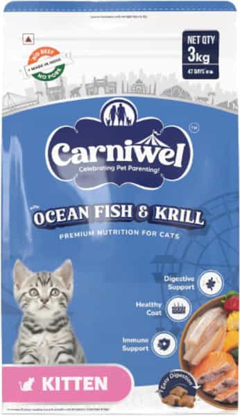Carniwel Ocean Fish & Antarctic Krill Kitten Dry Cat Food 3Kg | Fresh & Natural Ingredients