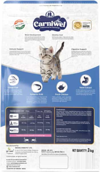 Carniwel Ocean Fish & Antarctic Krill Kitten Dry Cat Food 3Kg | Fresh & Natural Ingredients