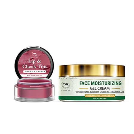 The Natural Wash Lip Care Combo With Crazy Coaster Lip & Cheek Tint And Face Moisturizing Gel Cream