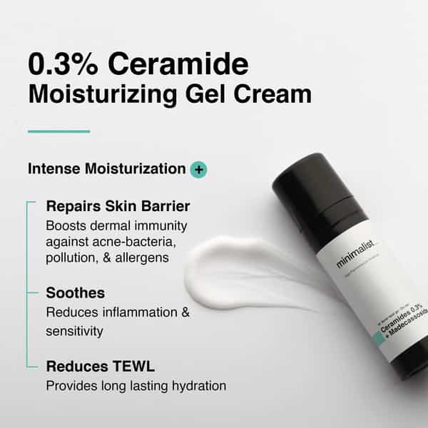 Minimalist 0.3% Ceramide Barrier Repair Moisturizing Cream For Oily Skin With Madecassoside - 30 G