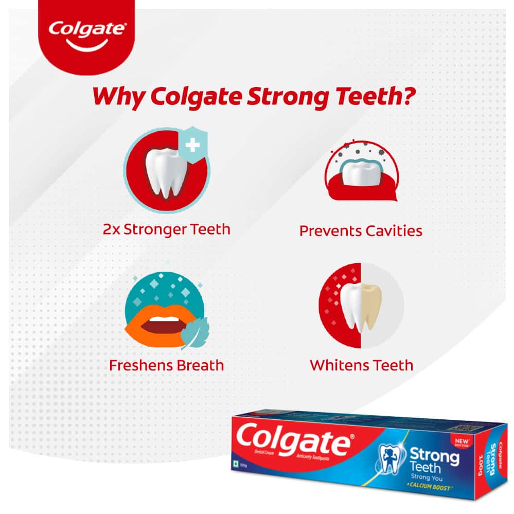 Buy COLGATE STRONG TEETH CAVITY PROTECTION WITH CALCIUM BOOST INDIA'S ...
