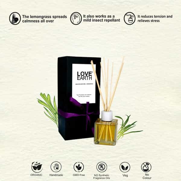 Love Earth Reed Diffuser- Lemongrass - 30Ml