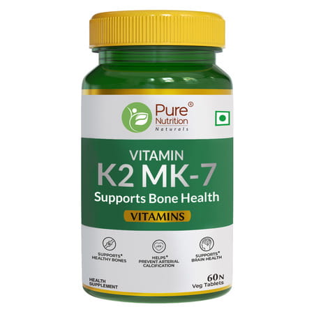 Pure Nutrition Vitamin K2 Mk-7 Supplement For Bone Health - 60 Veg Tablets