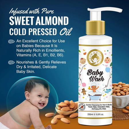 Mom & World Gentle Care - Baby Wash + Baby Hair Oil + Mosquito Repellantlotion (200ml Each)