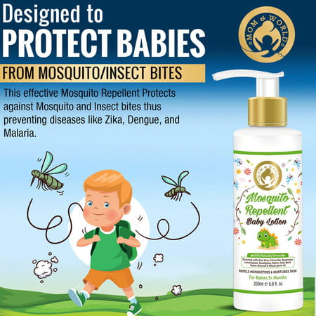 Mom & World Gentle Care - Baby Wash + Baby Hair Oil + Mosquito Repellantlotion (200ml Each)
