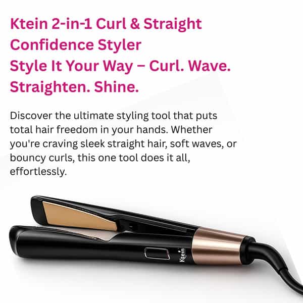 Ktein 2-In-1 Hair Styler - Curl | Wave & Straighten With Twisted Ceramic Plate - (1 Unit)