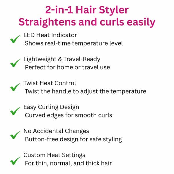 Ktein 2-In-1 Hair Styler - Curl | Wave & Straighten With Twisted Ceramic Plate - (1 Unit)
