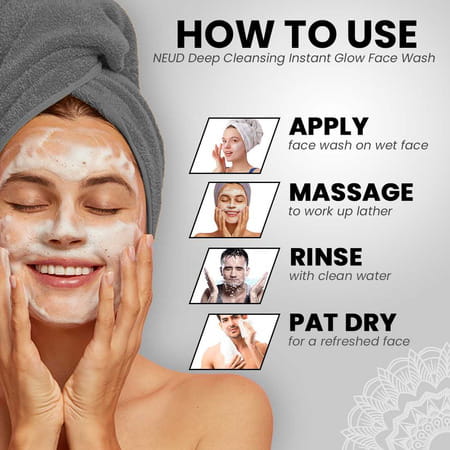 Neud Deep Cleansing Instant Glow Face Wash For Men And Women - 125ml