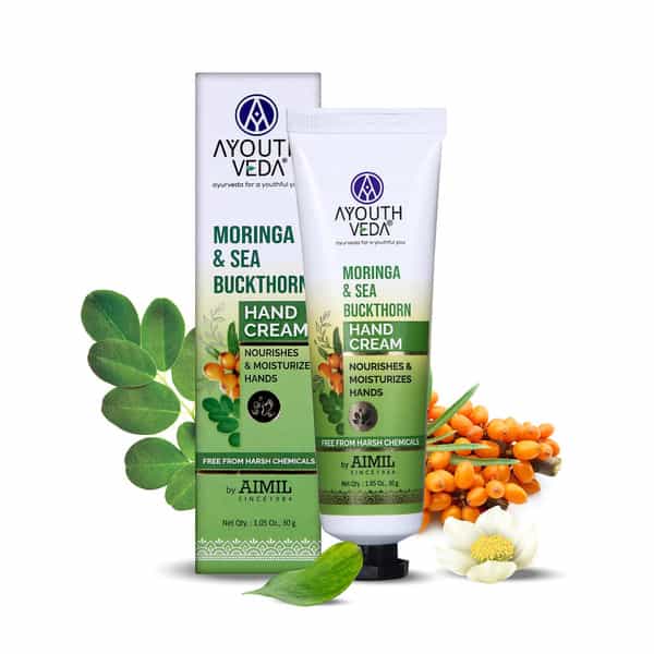 Ayouthveda Moringa & Sea Buckthorn Hand Cream With Vitamin C To Nourish & Protect Dry Hands 30 Gm