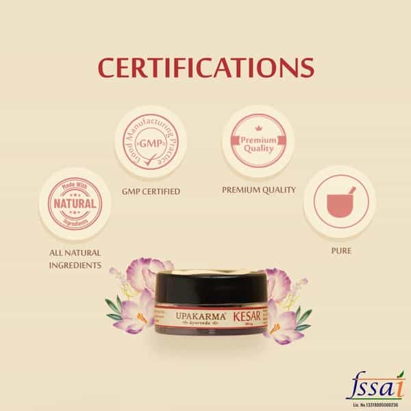 Upakarma Pure Natural And Finest A++ Grade Kashmiri Saffron Threads- 0.5 Gram