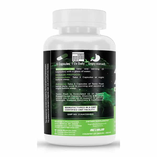 Nutrija Testo Peak 150 Capsules (150 Capsules)