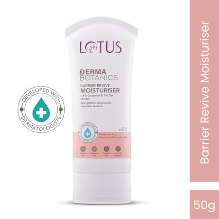 Lotus Dermabotanics 1.5% Cermaide + 1% Oats Extract Barrier Revive Moisturiser 50G