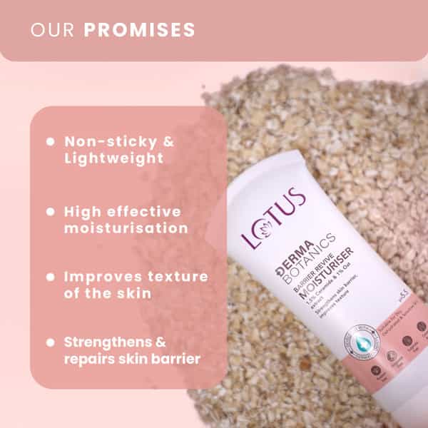 Lotus Dermabotanics 1.5% Cermaide + 1% Oats Extract Barrier Revive Moisturiser 50G