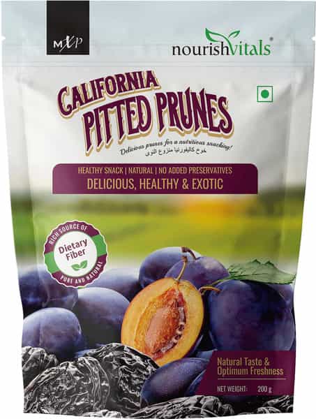 Nourishvitals Healthy Munching Combo | Mix Berries + California Pitted Prunes (200Gm Each)