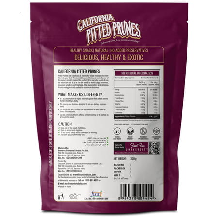 Nourishvitals Healthy Munching Combo | Mix Berries + California Pitted Prunes (200gm Each)