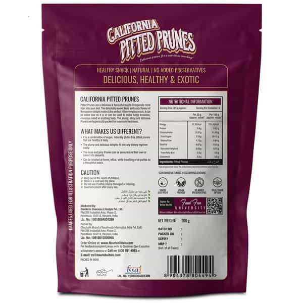 Nourishvitals Healthy Munching Combo | Mix Berries + California Pitted Prunes (200Gm Each)