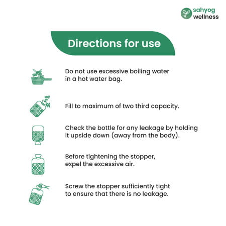 Sahyog Wellness Hot Water Bottle With Cover - Non-Electrical For Pain Relief (2 L) (Color May Vary)