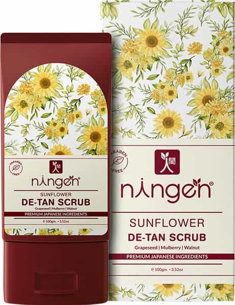 Ningen Sunflower De-Tan Scrub Grapeseed Mulberry & Walnut - 100G
