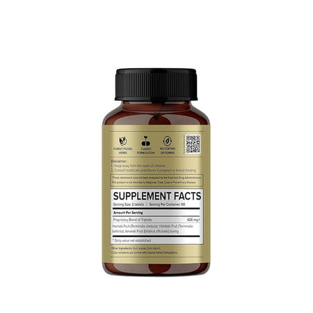 Jiva Triphala Tablet 500mg Improves Digestion Good For Eye & Hair Issues - 120 Tablets (Pack Of 2)