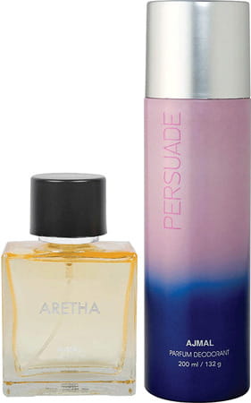 Ajmal Aretha Edp For Women 100ml & Persuade Deodorant For Men & Women 200ml Pack 2 (Total 300ml)