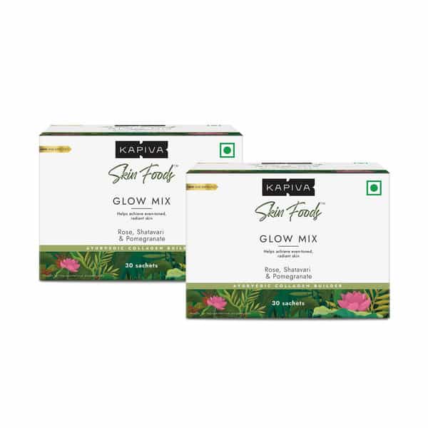 Kapiva Skin Foods Glow Mix (30 Sachets)|Skincare For Glowing & Healthy Skin - Super Saver Pack Of 2
