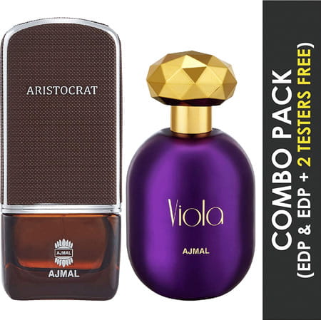 Ajmal Aristocrat Edp Perfume 75Ml For Men & Viola Edp Fruity Floral Perfume 75Ml For Women