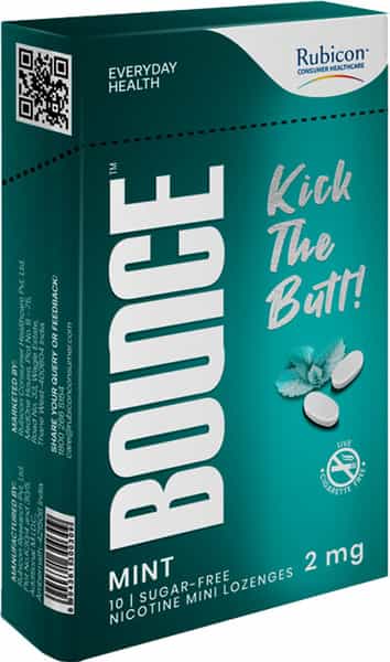 Bounce Nicotine Mini Lozenge 2 Mg (5 Packs Of 10 Lozenges) - Mint Flavour | Sugar Free - 50 Count