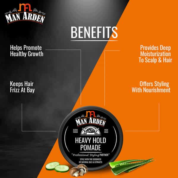 Man Arden Heavy Hold Pomade Professional Styling For Gloss Finish High Hold Easy Wash Off 50Gm