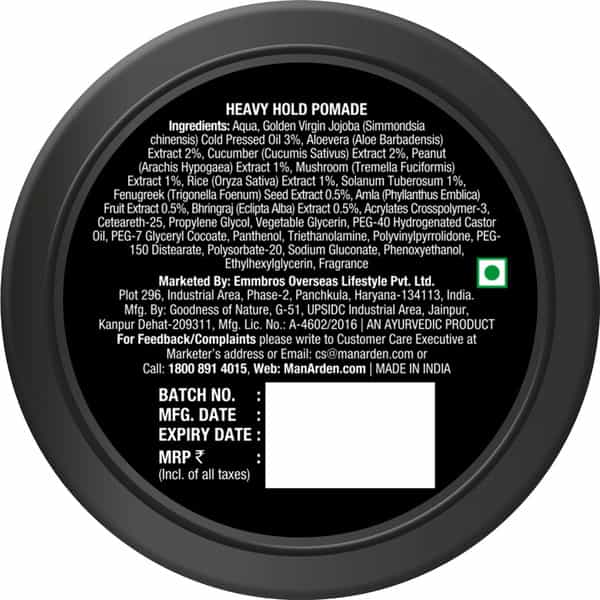 Man Arden Heavy Hold Pomade Professional Styling For Gloss Finish High Hold Easy Wash Off 50Gm
