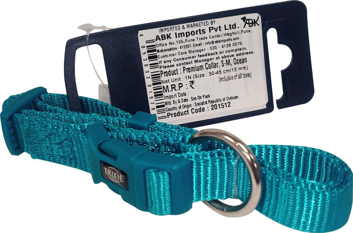 Dog collar Trixie Premium Graphite Light Blue L 46-55 cm