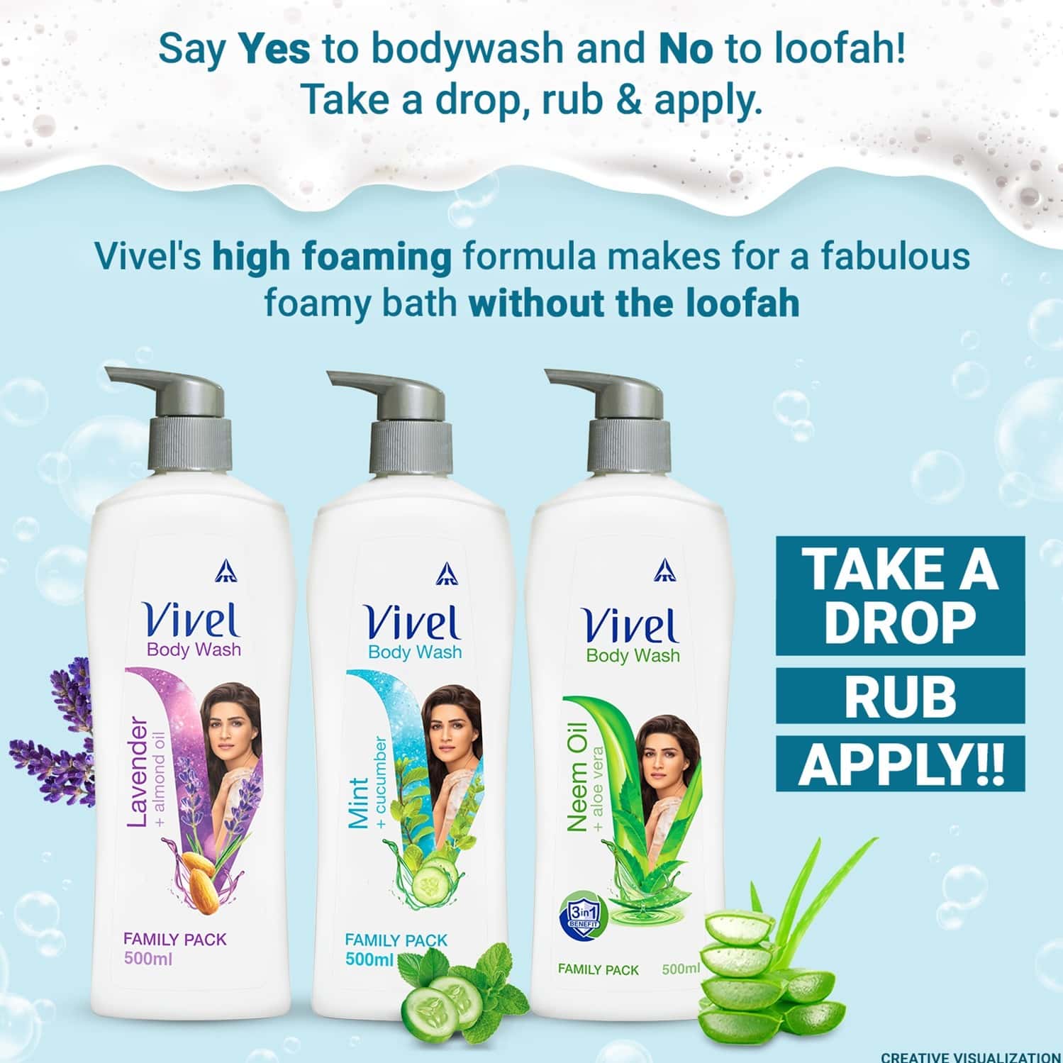 Buy VIVEL MINT AND CUCUMBER BODY WASH BOTTLE OF 500 ML Online & Get