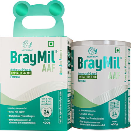 Braymil Aaf | Amino Acid Based Hypoallergenic Formula Up To 24 Months 400 Gm Tin Pack