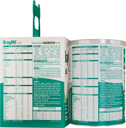 Braymil Aaf | Amino Acid Based Hypoallergenic Formula Up To 24 Months 400 Gm Tin Pack
