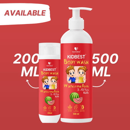 Healthbest Kidbest Body Wash Shower Gel For Kids Watermelon Flavor - 200ml
