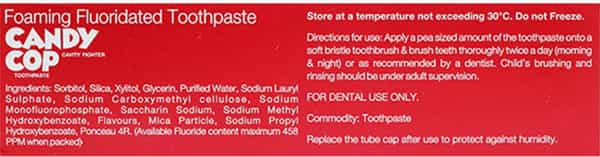 Candy Cop Cavity Fighter Toothpaste Bubblegum Flavour - 70G With Free Paediatric Toothbrush Inside