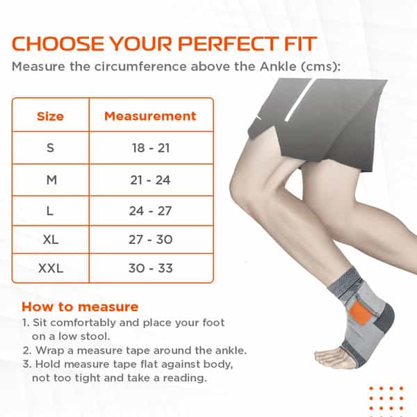 Vissco Ankler | 2 In 1 Anklet + Binder | Provides Support & Stability To The Ankle - Xl (Grey)