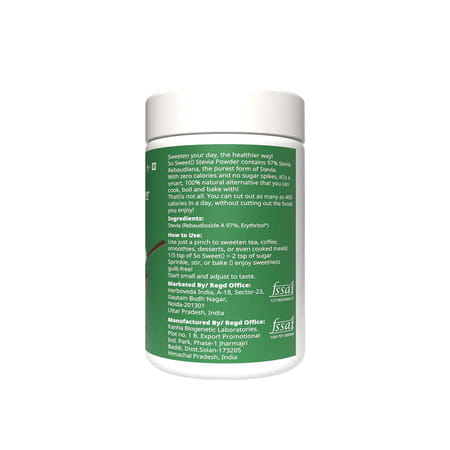 So Sweet Stevia Powder 200gm Sugar Free Zero Calorie Sweetener (Pack Of 3)