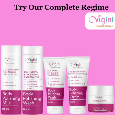 Vigini Coffee Scrub Tan Removal Body Wash & Underarms Lightening Whitening Moisturizer Cream 300ml
