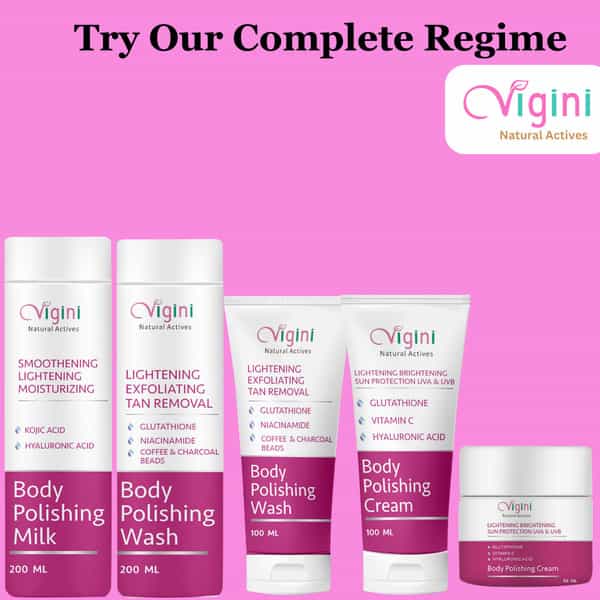 Vigini Coffee Scrub Tan Removal Body Wash & Underarms Lightening Whitening Moisturizer Cream 300Ml