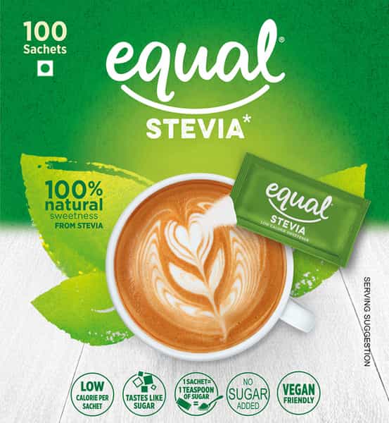 Buy EQUAL STEVIA NATURAL SWEETENER SUGAR FREE 100 SACHET PACK OF 4