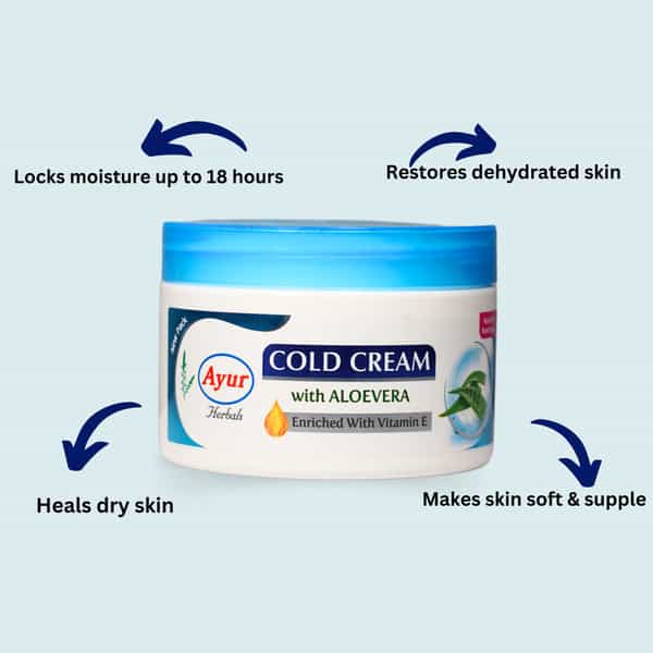 Ayur Herbals Cold Cream With Rose | Cucumber & Vitamin- E I Prevents Ageing Of Skin I Pack 2 - 100Ml