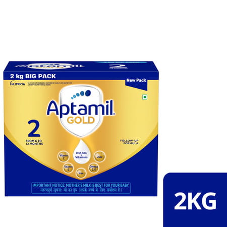 Aptamil Gold Infant Formula Milk Powder For Babies Stage 2 (6-12 Months) With Dha Box 2 Kg