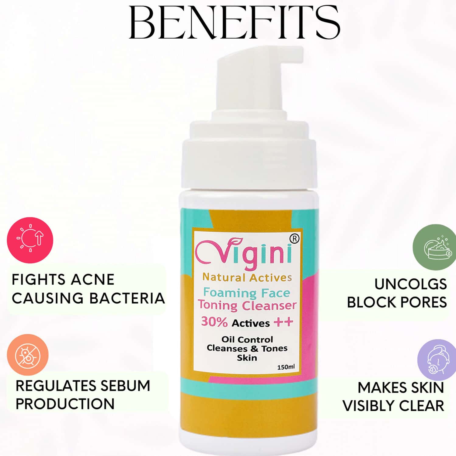 Buy VIGINI ANTI ACNE PIMPLES REMOVAL FACE SERUM OILY SKIN & FOAMING