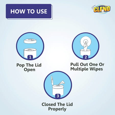 Cleno Kitchen Wet Wipes - 50 Wipes (Pack Of 2 ) (Ready To Use)