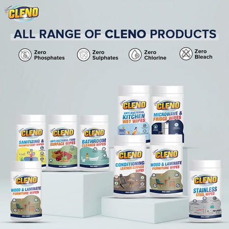 Cleno Kitchen Wet Wipes - 50 Wipes (Pack Of 2 ) (Ready To Use)