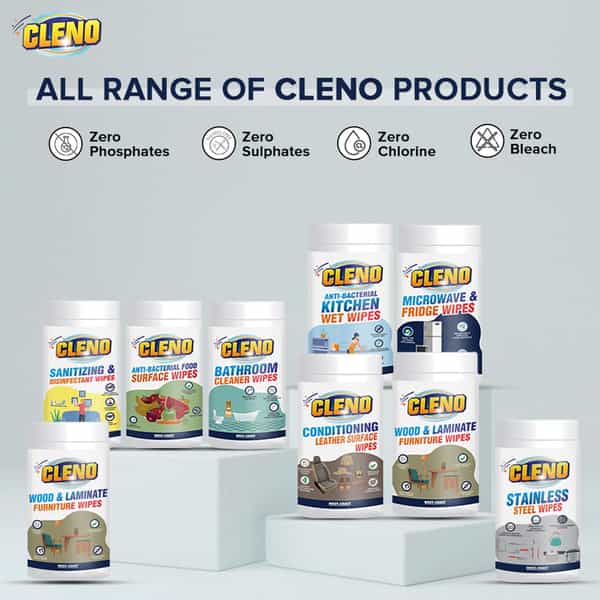 Cleno Kitchen Wet Wipes - 50 Wipes (Pack Of 2 ) (Ready To Use)