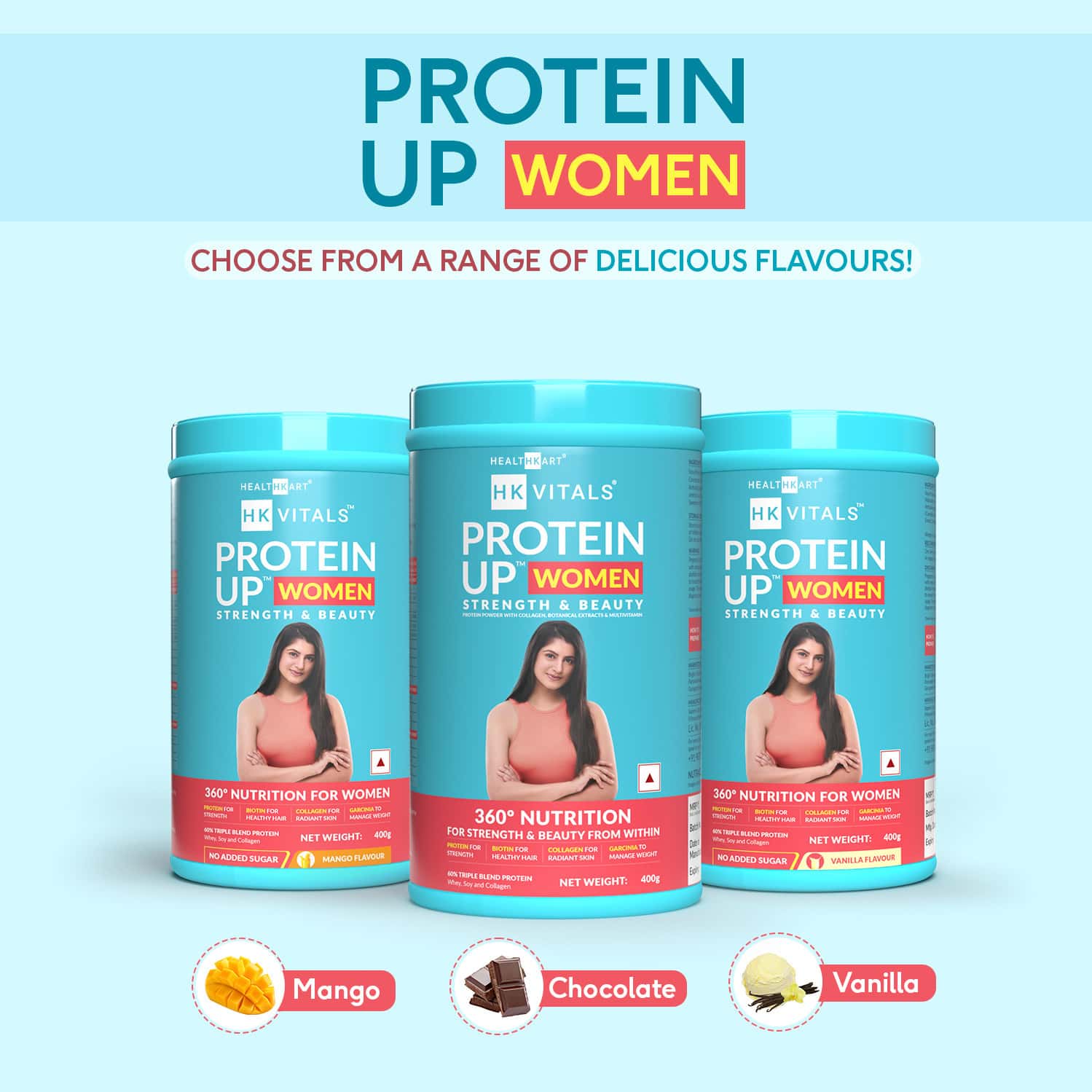 Buy HEALTHKART HK VITALS PROTEINUP WOMEN, TRIPLE BLEND WHEY PROTEIN